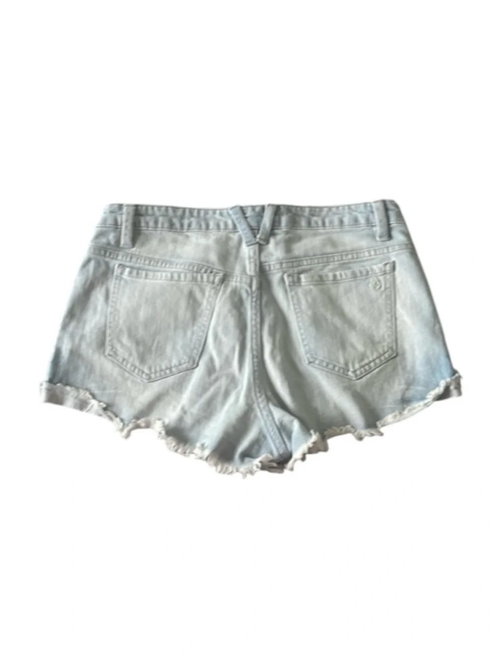 VOLCOM Light Blue Distressed Denim Shorts